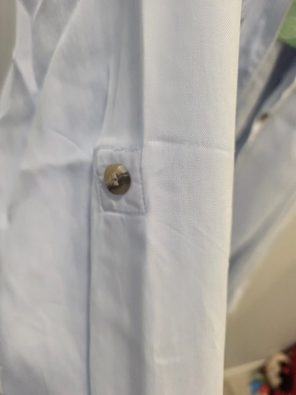 NWT Addition Elle Light Blue Lyocell Button Front Utility Shirt Size XT - Picture 9 of 13